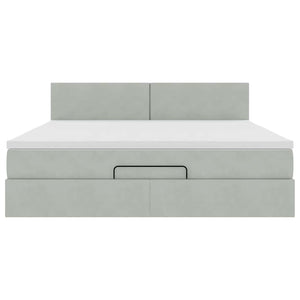 vidaXL Struttura Letto Pouf con Materasso 180x200 cm in Velluto