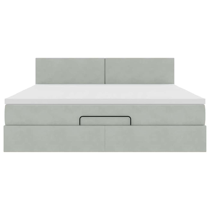 Struttura Letto Pouf con Materasso 180x200 cm in Velluto 3312566