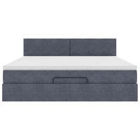 vidaXL Struttura Letto Pouf con Materasso 180x200 cm in Velluto