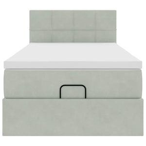 Struttura Letto Pouf con Materasso 90x190 cm in Velluto 3312590