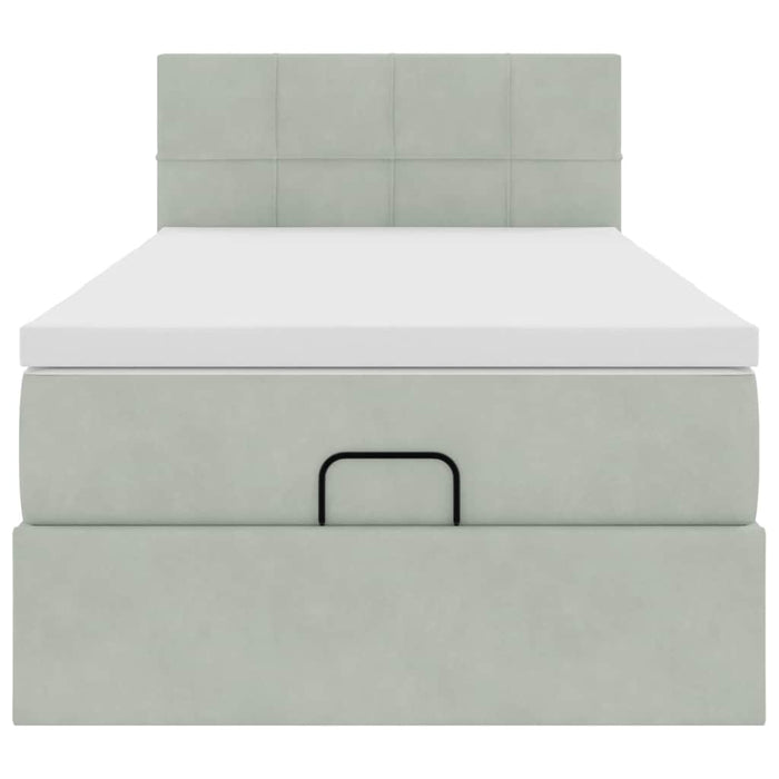 Struttura Letto Pouf con Materasso 90x190 cm in Velluto 3312590