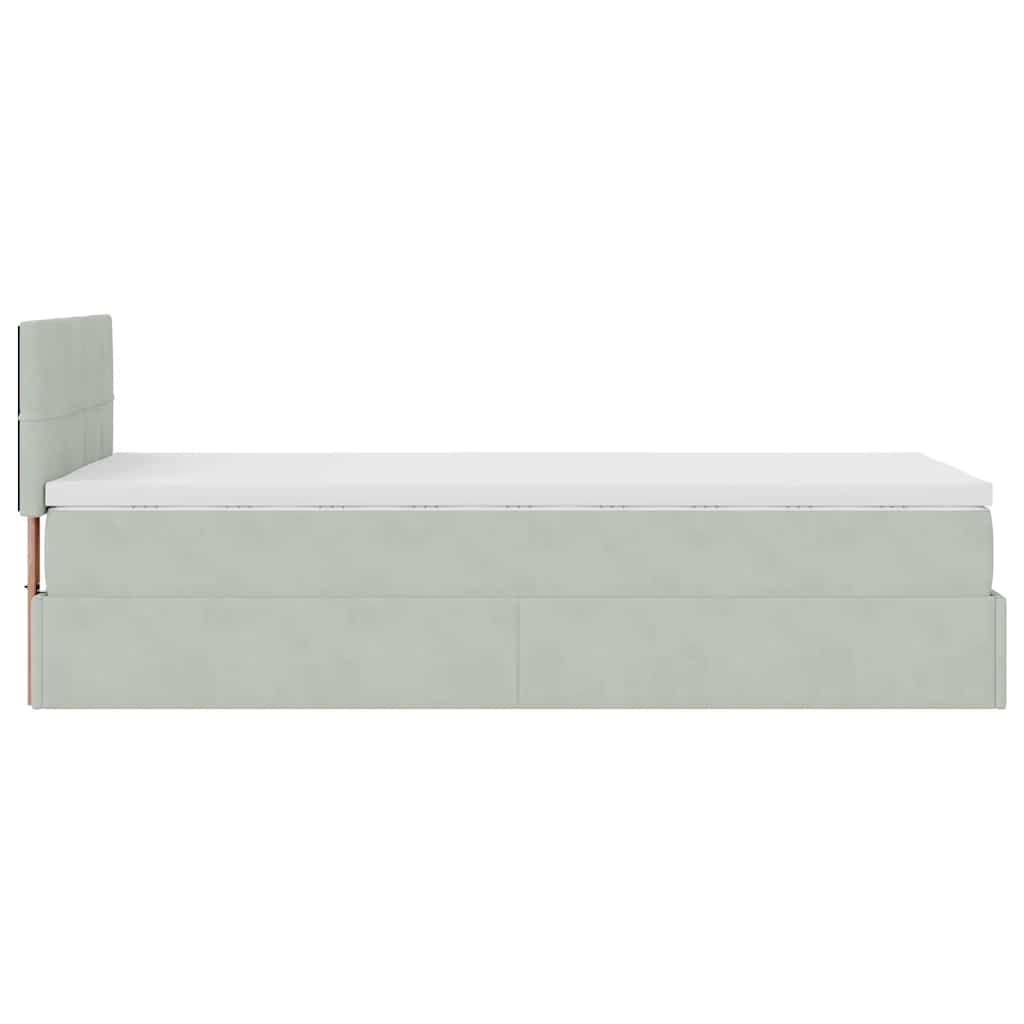 Struttura Letto Pouf con Materasso 90x190 cm in Velluto 3312590