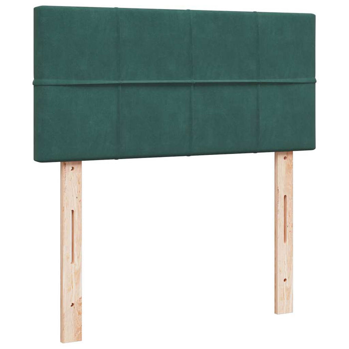 Pouf Letto con Materasso e LED Verde Scuro 90x200cm in Velluto 3312599