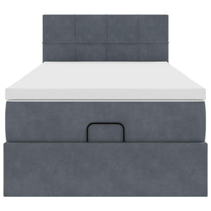 vidaXL Struttura Letto Pouf con Materasso 100x200 cm Velluto