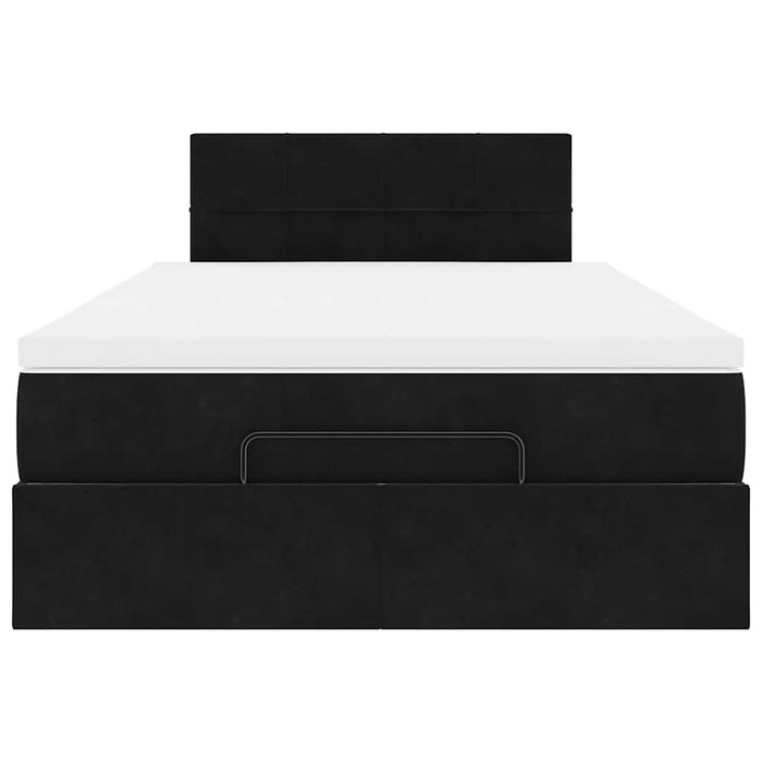 vidaXL Struttura Letto Pouf con Materasso Nero 120x200 cm Velluto