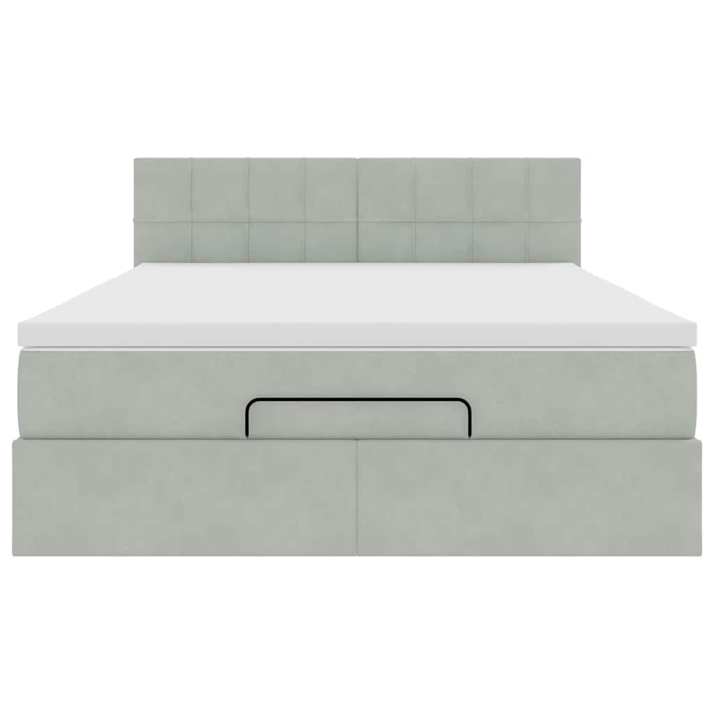 Struttura Letto Pouf con Materasso 140x190 cm Velluto 3312620