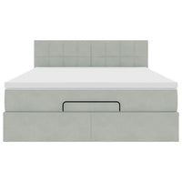 Struttura Letto Pouf con Materasso 140x190 cm Velluto 3312620