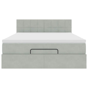 Struttura Letto Pouf con Materasso 140x190 cm Velluto 3312620