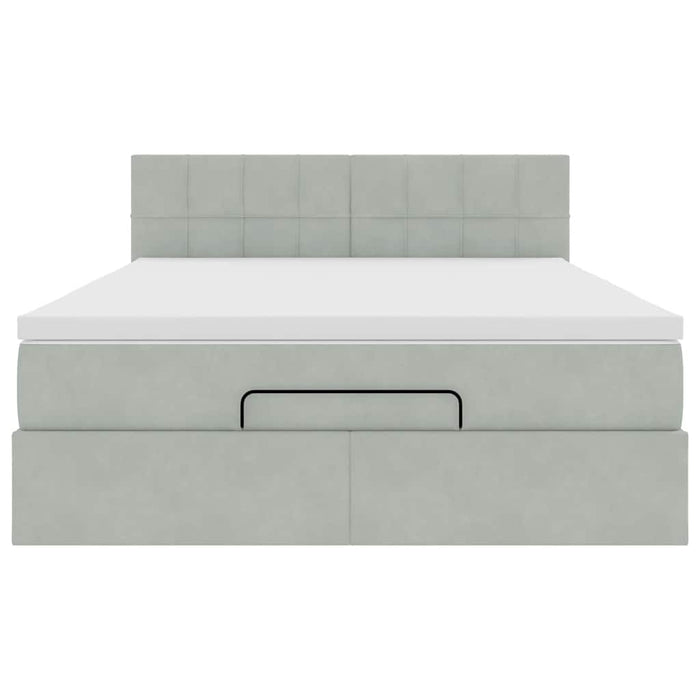 Struttura Letto Pouf con Materasso 140x190 cm Velluto 3312620