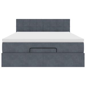 vidaXL Struttura Letto Pouf con Materasso 140x190 cm Velluto