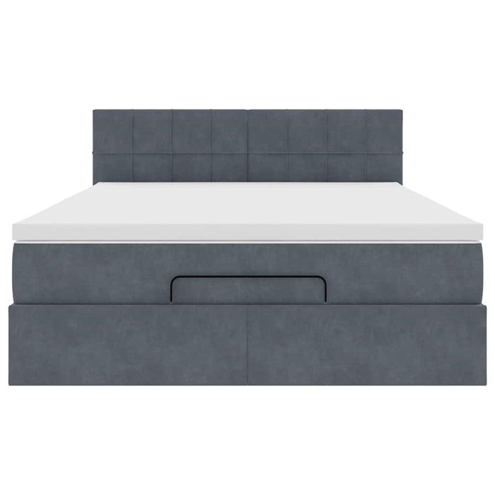 vidaXL Struttura Letto Pouf con Materasso 140x190 cm Velluto