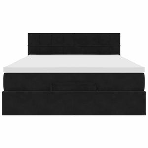 vidaXL Struttura Letto Pouf con Materasso Nero 140x190 cm in Velluto