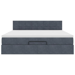 Struttura Letto Pouf con Materasso 160x200 cm in Velluto