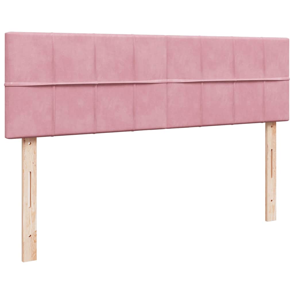 vidaXL Struttura Letto Pouf con Materasso Rosa 160x200 cm in Velluto