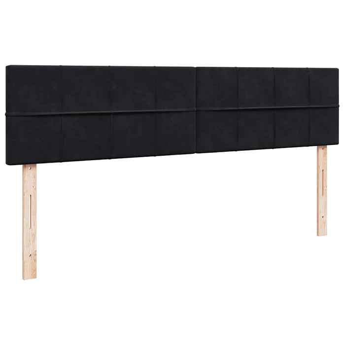 vidaXL Struttura Letto Pouf con Materasso Nero 180x200 cm in Velluto
