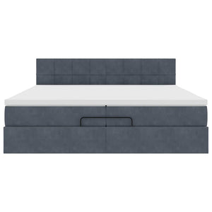 Struttura Letto Pouf con Materassi 200x200 cm Velluto