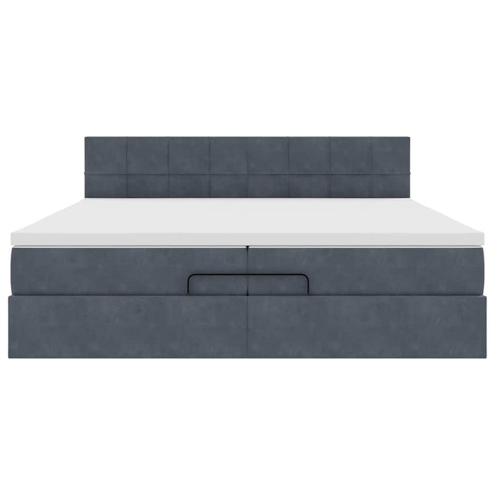 Struttura Letto Pouf con Materassi 200x200 cm Velluto