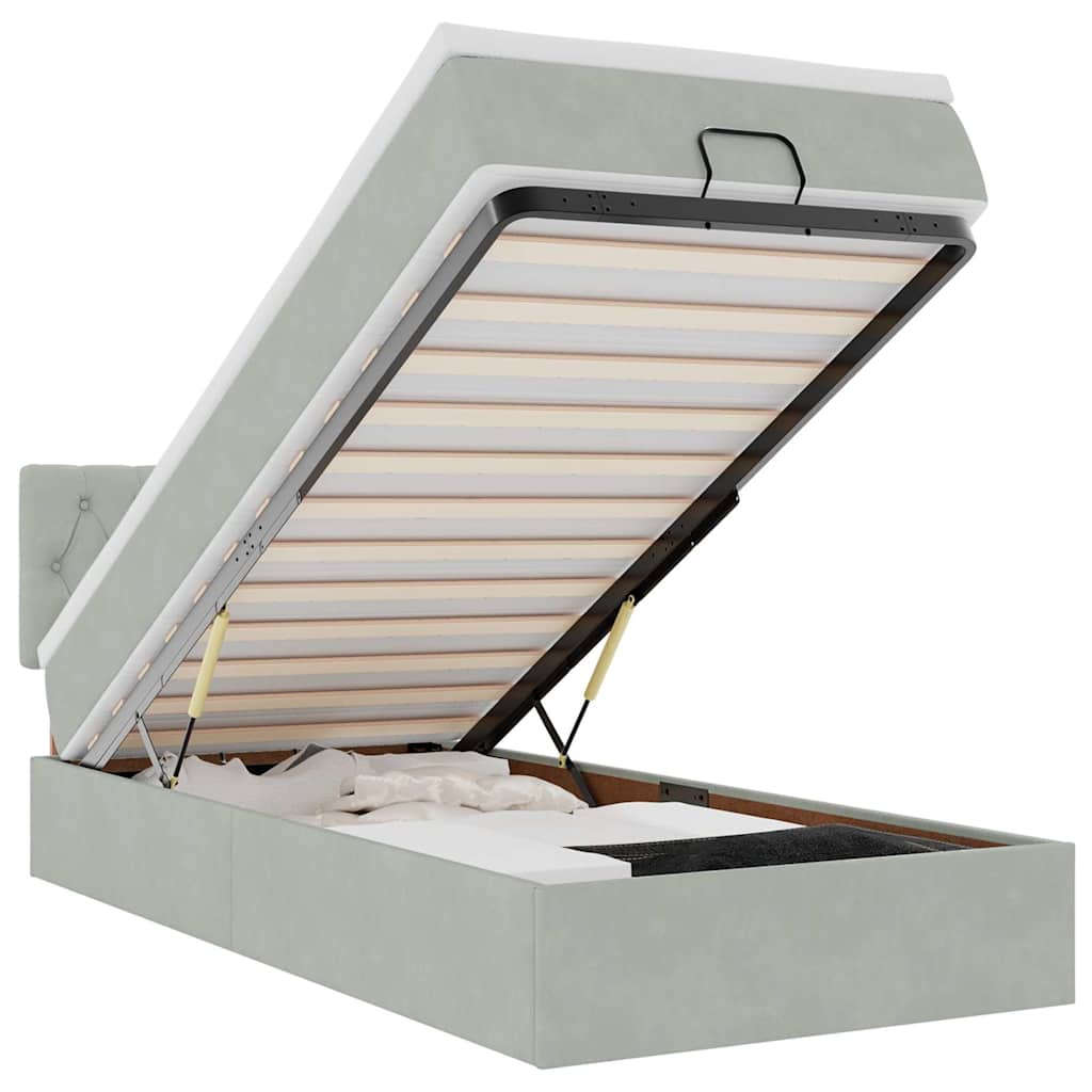 vidaXL Struttura Letto Pouf con Materasso 80x200 cm in Velluto