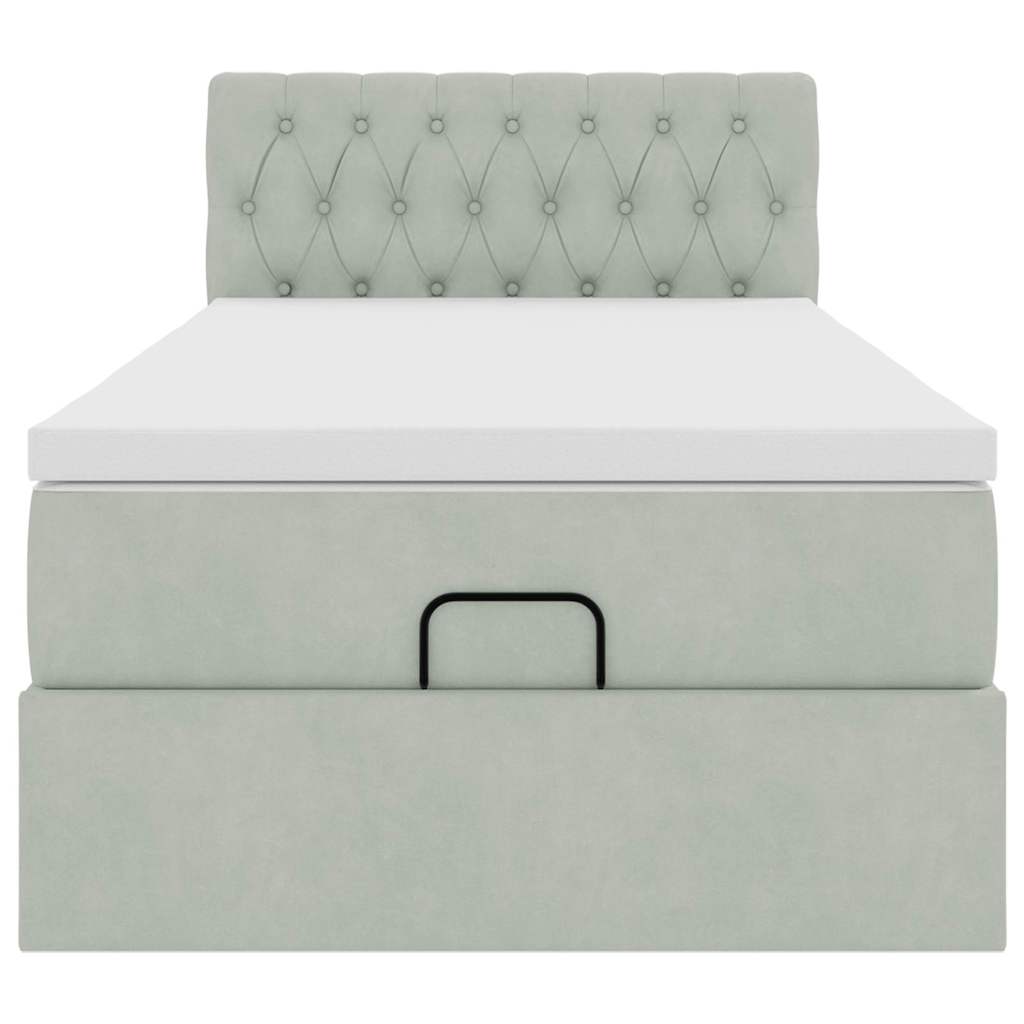 Struttura Letto Pouf con Materasso 80x200 cm in Velluto 3312656