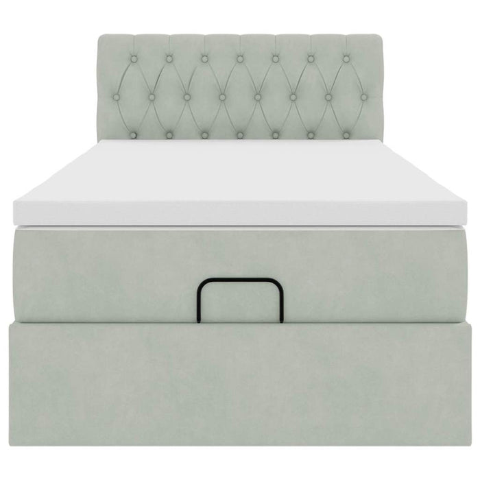 Struttura Letto Pouf con Materasso 80x200 cm in Velluto 3312656