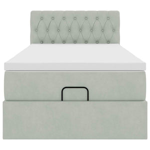 vidaXL Struttura Letto Pouf con Materasso 80x200 cm in Velluto