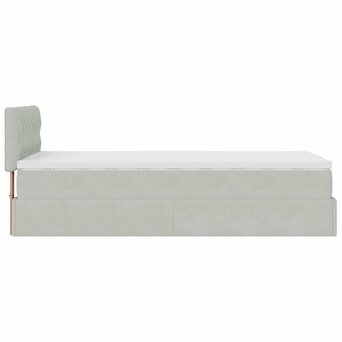 vidaXL Struttura Letto Pouf con Materasso 80x200 cm in Velluto