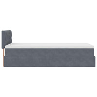Struttura Letto Pouf con Materasso 90x200 cm in Velluto 3312669