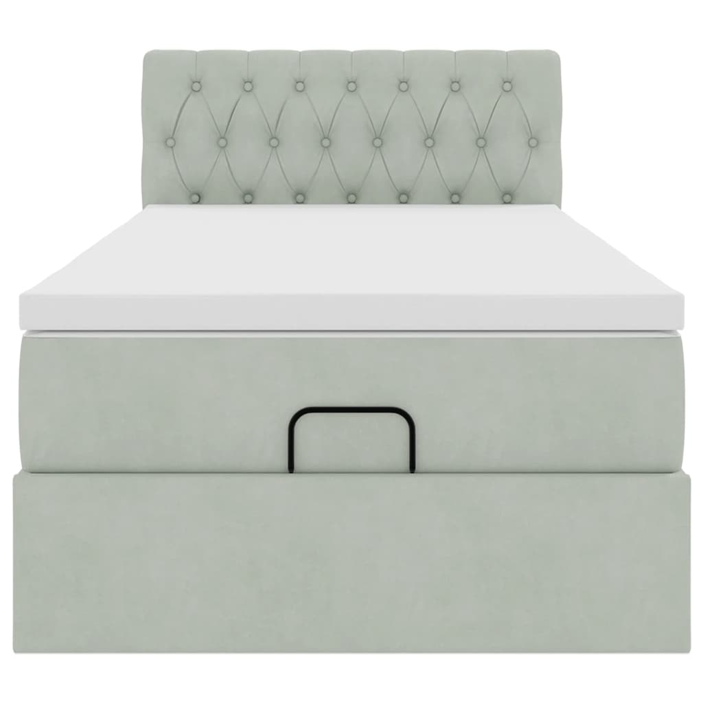 vidaXL Struttura Letto Pouf con Materasso 100x200 cm Velluto