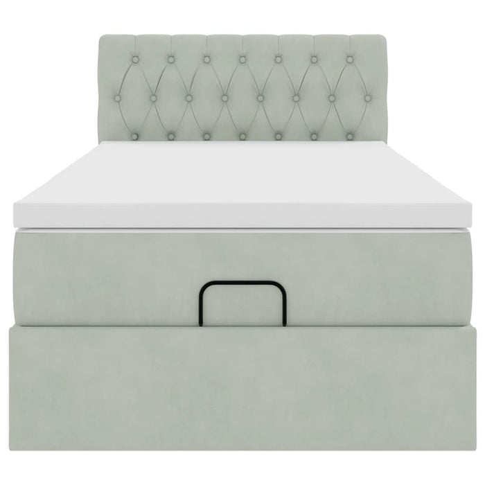 vidaXL Struttura Letto Pouf con Materasso 100x200 cm Velluto