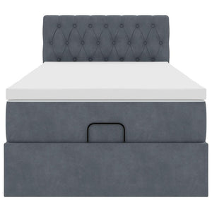 Struttura Letto Pouf con Materasso 100x200 cm Velluto 3312675