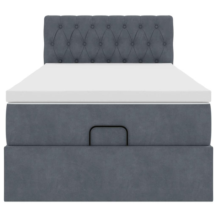 Struttura Letto Pouf con Materasso 100x200 cm Velluto 3312675