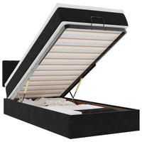 vidaXL Struttura Letto Pouf con Materasso Nero 100x200 cm Velluto