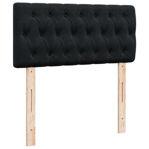 vidaXL Struttura Letto Pouf con Materasso Nero 100x200 cm Velluto