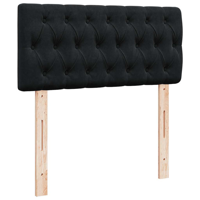 vidaXL Struttura Letto Pouf con Materasso Nero 100x200 cm Velluto