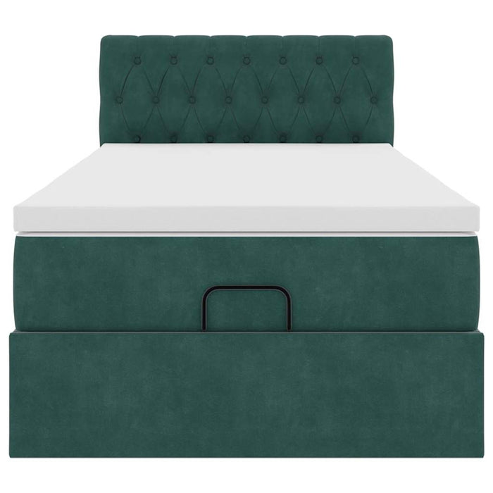 vidaXL Struttura Letto Pouf con Materasso 100x200 cm Velluto