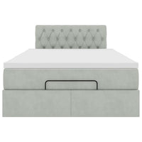 vidaXL Pouf Letto con Materasso e LED Grigio Chiaro 120x190cm Velluto