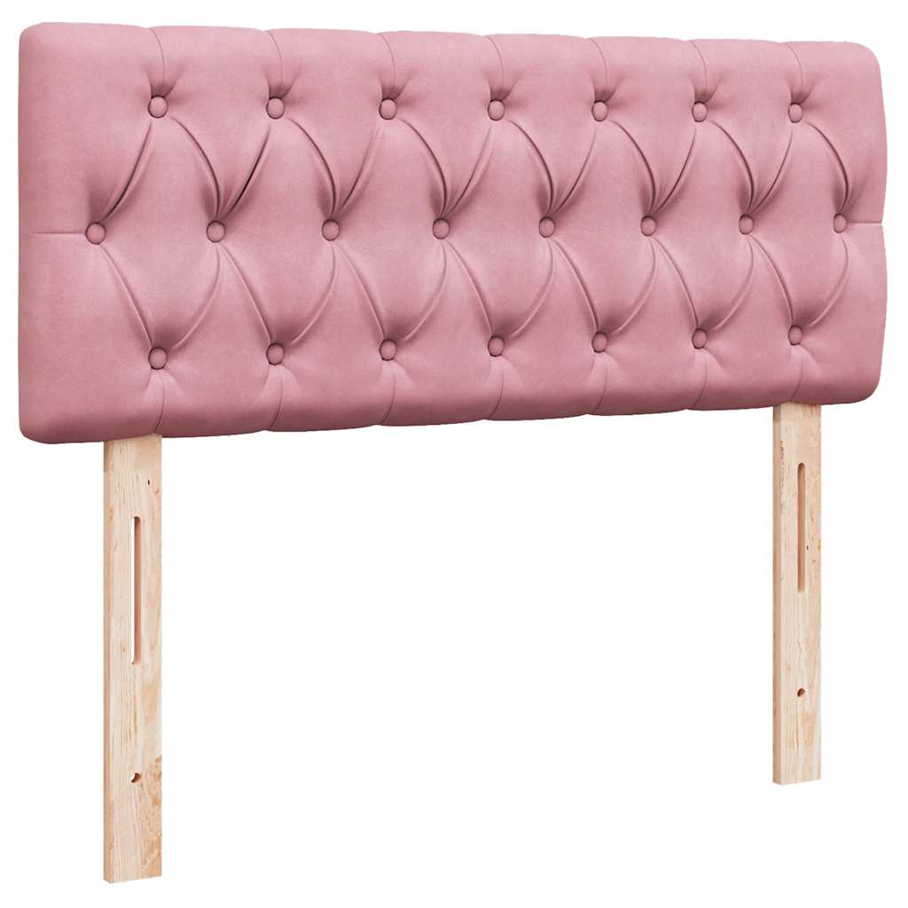 Pouf Letto con Materasso e LED Rosa 120x190cm in Velluto