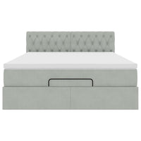 Struttura Letto Pouf con Materasso 140x190 cm Velluto