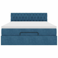 vidaXL Struttura Letto Pouf con Materasso 140x190 cm in Velluto