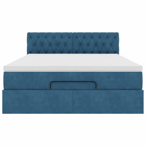 vidaXL Struttura Letto Pouf con Materasso 140x190 cm in Velluto