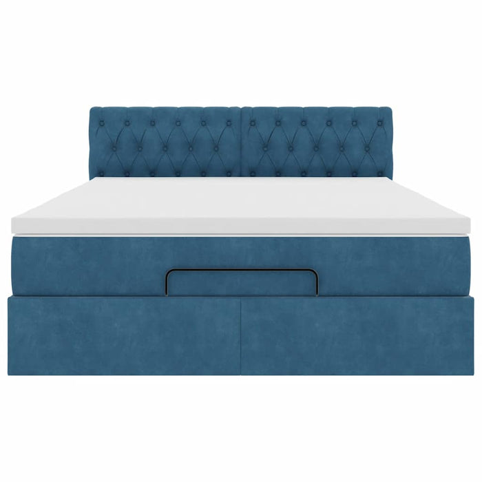 vidaXL Struttura Letto Pouf con Materasso 140x190 cm in Velluto