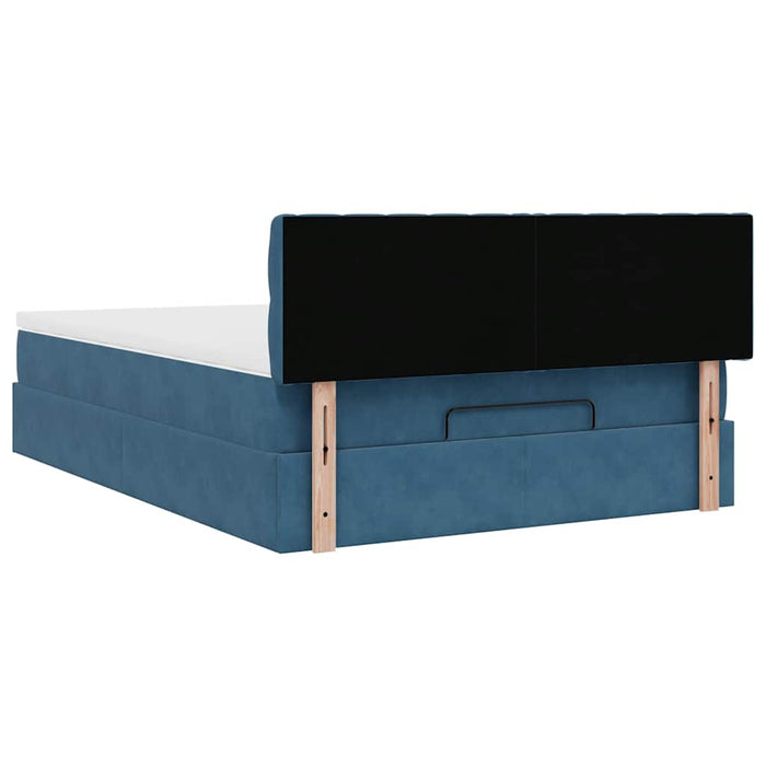 Struttura Letto Pouf con Materasso 140x190 cm in Velluto 3312696