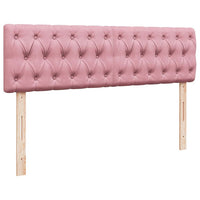 vidaXL Struttura Letto Pouf con Materasso Rosa 140x190 cm in Velluto
