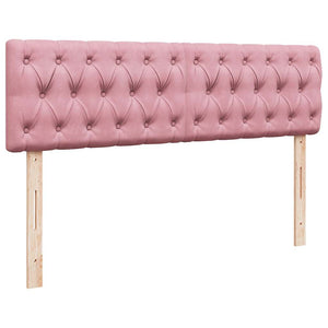 vidaXL Struttura Letto Pouf con Materasso Rosa 140x190 cm in Velluto