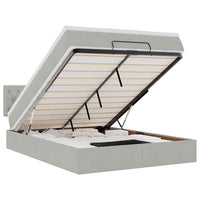 Struttura Letto Pouf con Materasso 140x200 cm in Velluto 3312698