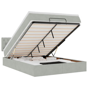 Struttura Letto Pouf con Materasso 140x200 cm in Velluto 3312698