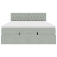 Struttura Letto Pouf con Materasso 140x200 cm in Velluto 3312698