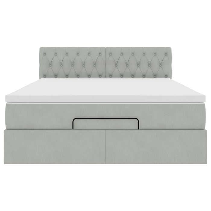 Struttura Letto Pouf con Materasso 140x200 cm in Velluto 3312698