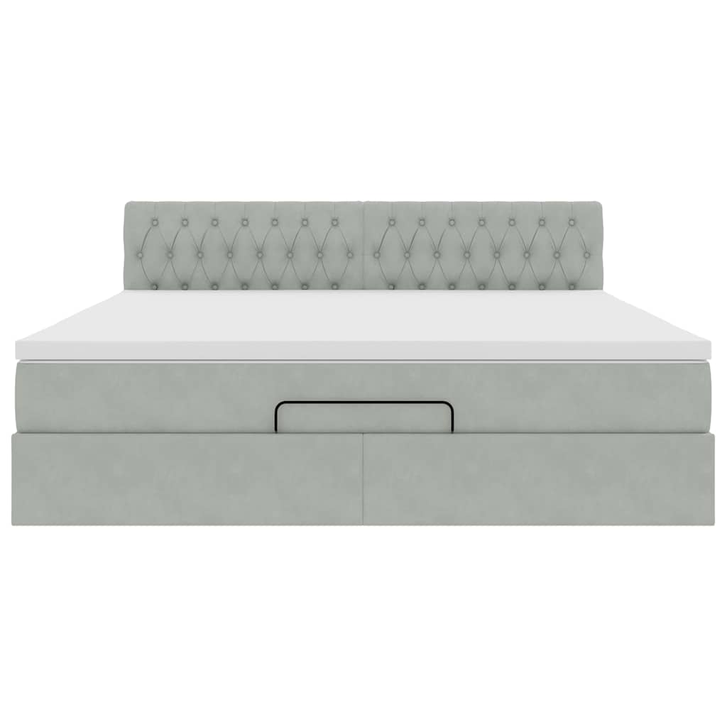 vidaXL Struttura Letto Pouf con Materasso 160x200 cm in Velluto
