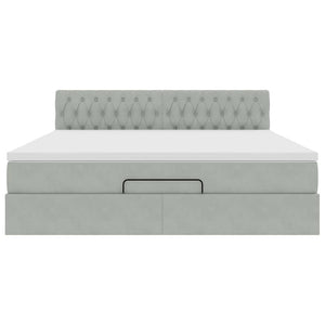 vidaXL Struttura Letto Pouf con Materasso 160x200 cm in Velluto